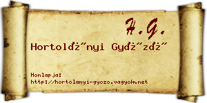 Hortolányi Győző névjegykártya